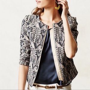 Anthropologie Hei Hei Faifo Jacquard Cropped Jacket